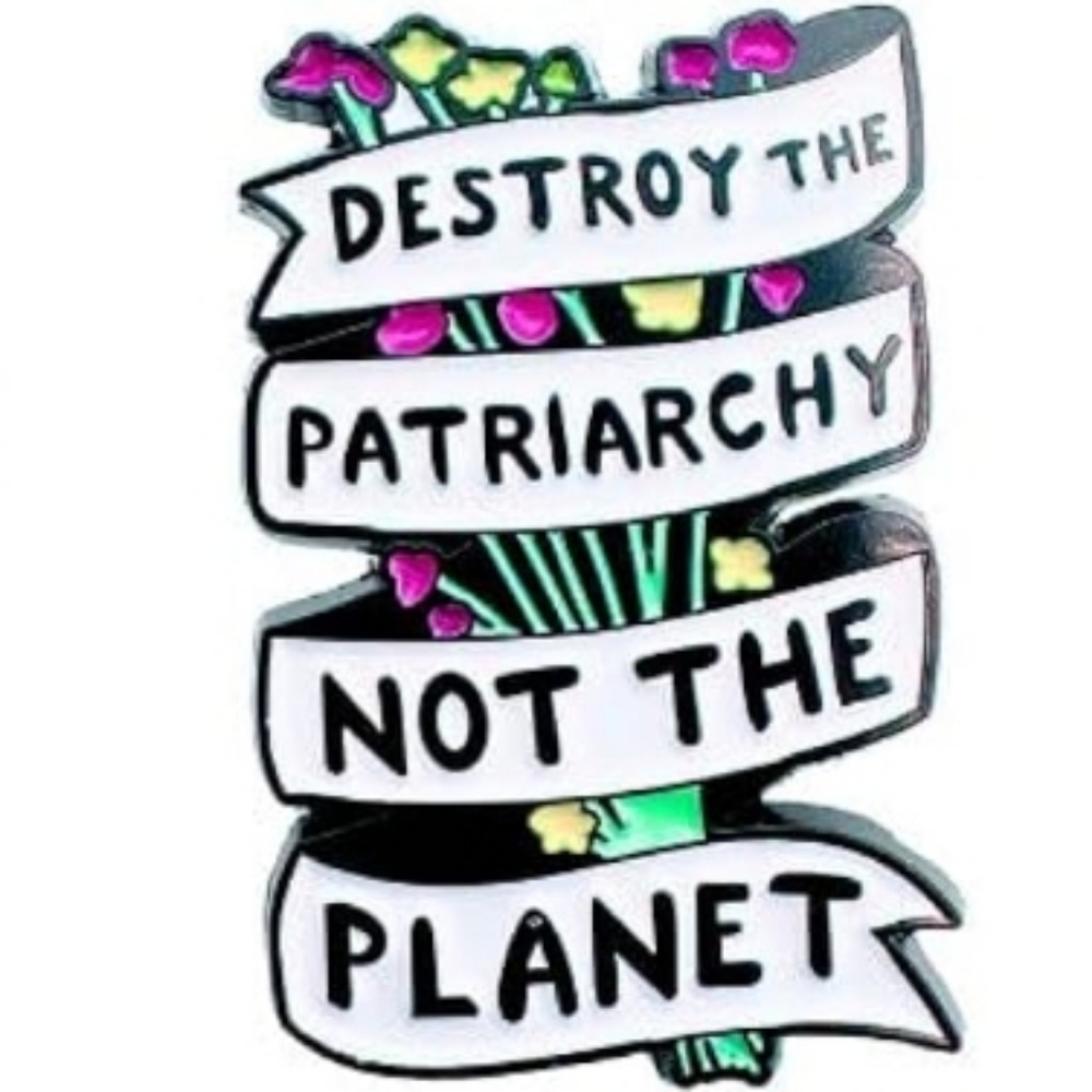 Enamel Pin - "Destroy the Patriarchy Not the Planet"